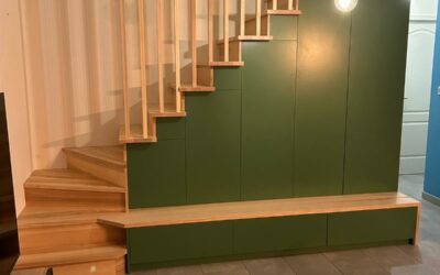 L’escalier frêne sur agencement